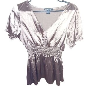 ✨ Sydney Taylor Elegant Brown V-Neck Top Size 10